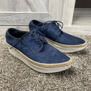 10 Crosby Derek Lam Gordon To Woven Denim Platform Espadrille Sneaker Indigo  7